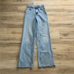 Zara Women's Light Blue Wide-Leg Jeans